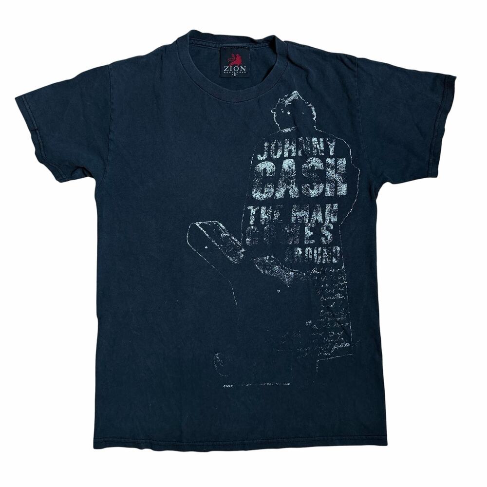 Johnny Cash Shirt Small The Man Comes Around Zion Rootswear T-Shirt